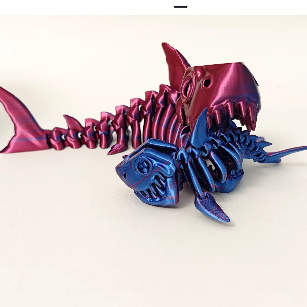 3D Printed Skeleton Shark - Full Body Articulated Creative Toy