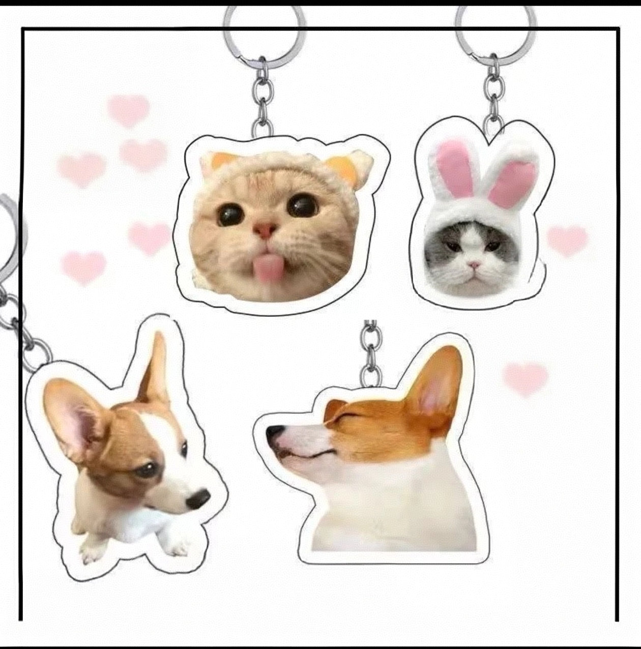 Custom Pet Photo Acrylic Keychains