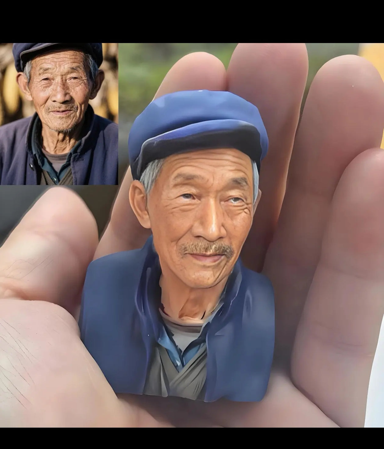 3D real human bust statue made from 2D photos
