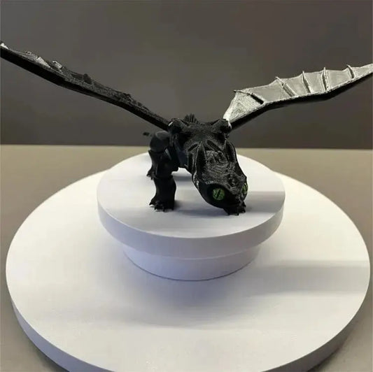 Poz Verilebilen Dişsiz Ejderha Figürü - 3D Baskılı Koleksiyonluk Model 