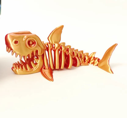 3D Printed Skeleton Shark - Full Body Articulated Creative Toy