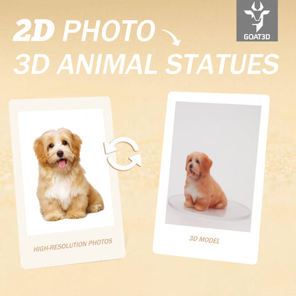 3D animal figures made from 2D photos