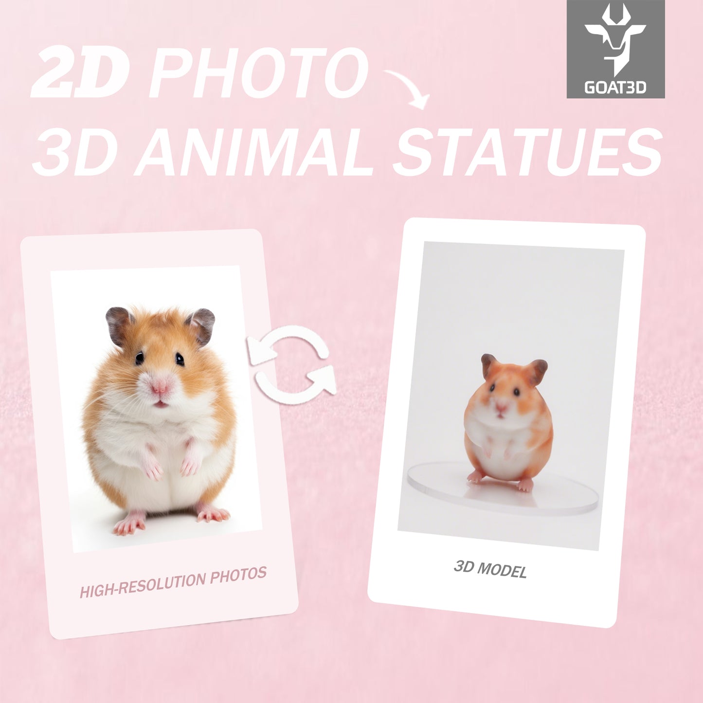 3D animal figures made from 2D photos